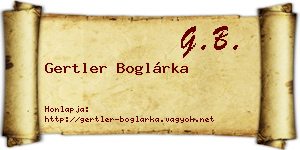 Gertler Boglárka névjegykártya